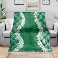 Hawaii Aloha Plumeria Lei Green Palaka Blanket LT7 - Polynesian Pride