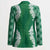 Hawaii Aloha Plumeria Lei Green Palaka Blazer - Polynesian Pride