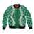 Hawaii Aloha Plumeria Lei Green Palaka Bomber Jacket - Polynesian Pride