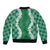 Hawaii Aloha Plumeria Lei Green Palaka Bomber Jacket - Polynesian Pride