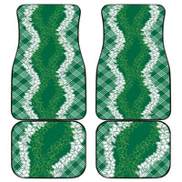 Hawaii Aloha Plumeria Lei Green Palaka Car Mats - Polynesian Pride