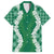 Hawaii Aloha Plumeria Lei Green Palaka Family Matching Long Sleeve Bodycon Dress and Hawaiian Shirt - Polynesian Pride
