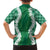 Hawaii Aloha Plumeria Lei Green Palaka Family Matching Off Shoulder Maxi Dress and Hawaiian Shirt - Polynesian Pride