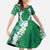 Hawaii Aloha Plumeria Lei Green Palaka Family Matching Off Shoulder Maxi Dress and Hawaiian Shirt - Polynesian Pride