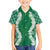 Hawaii Aloha Plumeria Lei Green Palaka Family Matching Off Shoulder Maxi Dress and Hawaiian Shirt - Polynesian Pride