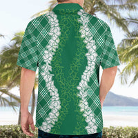 Hawaii Aloha Plumeria Lei Green Palaka Hawaiian Shirt - Polynesian Pride