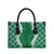 Hawaii Aloha Plumeria Lei Green Palaka Leather Bag - Polynesian Pride