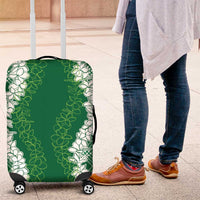 Hawaii Aloha Plumeria Lei Green Palaka Luggage Cover - Polynesian Pride