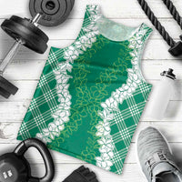 Hawaii Aloha Plumeria Lei Green Palaka Men Tank Top LT7 - Polynesian Pride