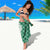 Hawaii Aloha Plumeria Lei Green Palaka Sarong - Polynesian Pride