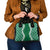 Hawaii Aloha Plumeria Lei Green Palaka Shoulder Handbag - Polynesian Pride