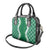 Hawaii Aloha Plumeria Lei Green Palaka Shoulder Handbag - Polynesian Pride