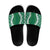 Hawaii Aloha Plumeria Lei Green Palaka Slide Sandals - Polynesian Pride