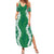 Hawaii Aloha Plumeria Lei Green Palaka Summer Maxi Dress - Polynesian Pride