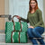 Hawaii Aloha Plumeria Lei Green Palaka Travel Bag - Polynesian Pride