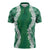 Hawaii Aloha Plumeria Lei Green Palaka Zipper Polo Shirt - Polynesian Pride