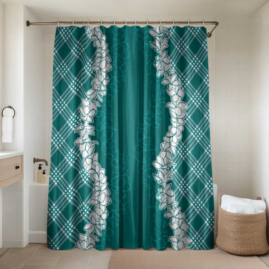 Hawaii Aloha Plumeria Lei Teal Palaka Bathroom Set - Polynesian Pride