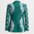 Hawaii Aloha Plumeria Lei Teal Palaka Blazer - Polynesian Pride