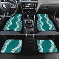Hawaii Aloha Plumeria Lei Teal Palaka Car Mats - Polynesian Pride