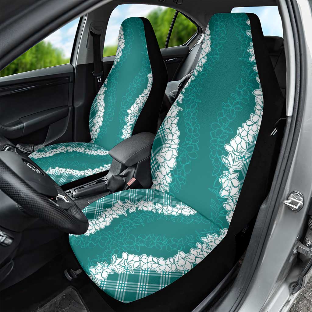 Hawaii Aloha Plumeria Lei Teal Palaka Car Seat Cover - Polynesian Pride