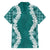 Hawaii Aloha Plumeria Lei Teal Palaka Family Matching Short Sleeve Bodycon Dress and Hawaiian Shirt - Polynesian Pride
