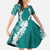 Hawaii Aloha Plumeria Lei Teal Palaka Family Matching Summer Maxi Dress and Hawaiian Shirt - Polynesian Pride