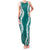 Hawaii Aloha Plumeria Lei Teal Palaka Family Matching Tank Maxi Dress and Hawaiian Shirt - Polynesian Pride