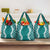 Hawaii Aloha Plumeria Lei Teal Palaka Grocery Bag - Polynesian Pride