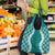 Hawaii Aloha Plumeria Lei Teal Palaka Grocery Bag - Polynesian Pride