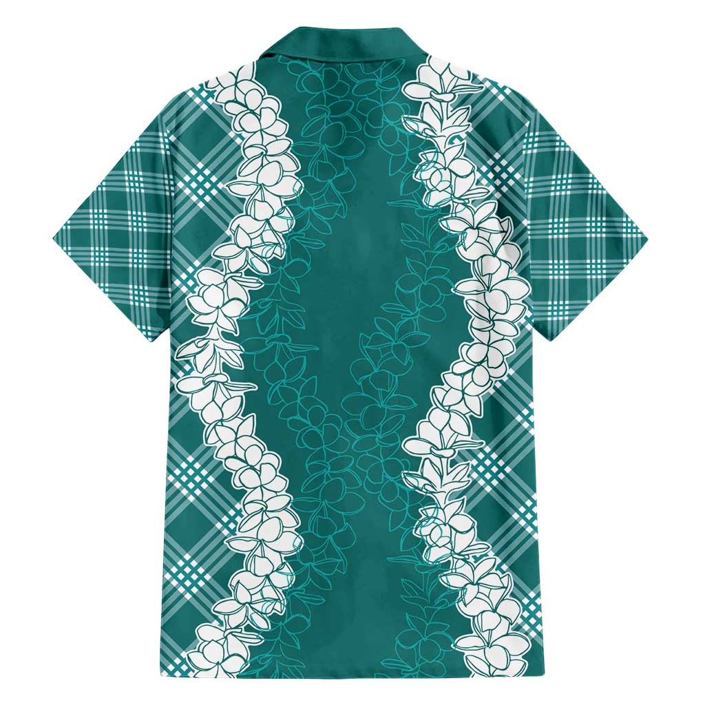 Hawaii Aloha Plumeria Lei Teal Palaka Hawaiian Shirt - Polynesian Pride