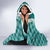 Hawaii Aloha Plumeria Lei Teal Palaka Hooded Blanket - Polynesian Pride