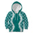 Hawaii Aloha Plumeria Lei Teal Palaka Kid Hoodie - Polynesian Pride