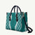 Hawaii Aloha Plumeria Lei Teal Palaka Leather Bag - Polynesian Pride