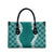 Hawaii Aloha Plumeria Lei Teal Palaka Leather Bag - Polynesian Pride