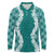 Hawaii Aloha Plumeria Lei Teal Palaka Long Sleeve Polo Shirt - Polynesian Pride