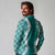 Hawaii Aloha Plumeria Lei Teal Palaka Long Sleeve Polo Shirt - Polynesian Pride