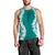 Hawaii Aloha Plumeria Lei Teal Palaka Men Tank Top - Polynesian Pride