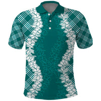 Hawaii Aloha Plumeria Lei Teal Palaka Polo Shirt - Polynesian Pride