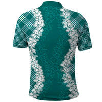 Hawaii Aloha Plumeria Lei Teal Palaka Polo Shirt - Polynesian Pride