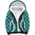 Hawaii Aloha Plumeria Lei Teal Palaka Sherpa Hoodie - Polynesian Pride