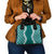Hawaii Aloha Plumeria Lei Teal Palaka Shoulder Handbag - Polynesian Pride