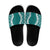 Hawaii Aloha Plumeria Lei Teal Palaka Slide Sandals - Polynesian Pride