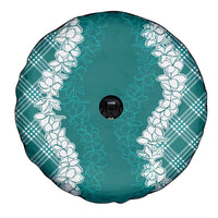 Hawaii Aloha Plumeria Lei Teal Palaka Spare Tire Cover - Polynesian Pride