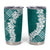 Hawaii Aloha Plumeria Lei Teal Palaka Tumbler Cup - Polynesian Pride