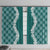 Hawaii Aloha Plumeria Lei Teal Palaka Window Curtain - Polynesian Pride