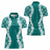 Hawaii Aloha Plumeria Lei Teal Palaka Women Polo Shirt - Polynesian Pride