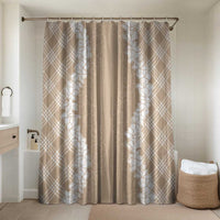 Hawaii Aloha Plumeria Lei Beige Palaka Bathroom Set - Polynesian Pride