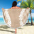 Hawaii Aloha Plumeria Lei Beige Palaka Beach Blanket - Polynesian Pride