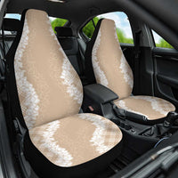 Hawaii Aloha Plumeria Lei Beige Palaka Car Seat Cover - Polynesian Pride
