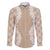 Hawaii Aloha Plumeria Lei Beige Palaka Family Matching Long Sleeve Bodycon Dress and Hawaiian Shirt - Polynesian Pride